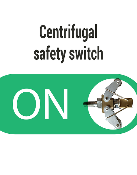 ETRI fans with centrifugal safety switch